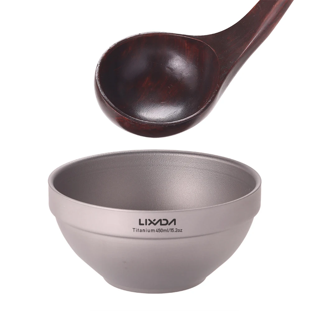 

Lixada 450 мл Ультралегкая титановая чаша пищевой контейнер для фруктов с сумкой для переноски уличная посуда для кемпинга туризма пикника