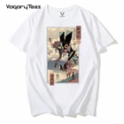 Забавная аниме футболка Ukiyo-e design для мужчин, новинка, белая Повседневная футболка с коротким рукавом, уличная одежда унисекс в стиле Харадзюку для манги