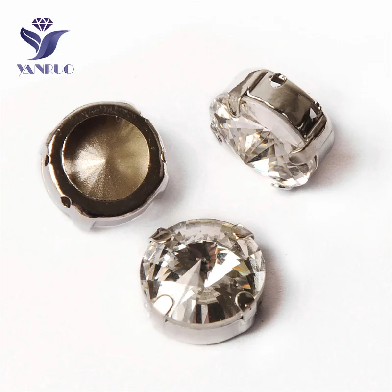 Crystal Yanruo 1122 стакан Rivoli Strass хрустальные маскарадные камни металлическая установка DIY заостренный назад пришить стразы для поделок - Цвет: Crystal