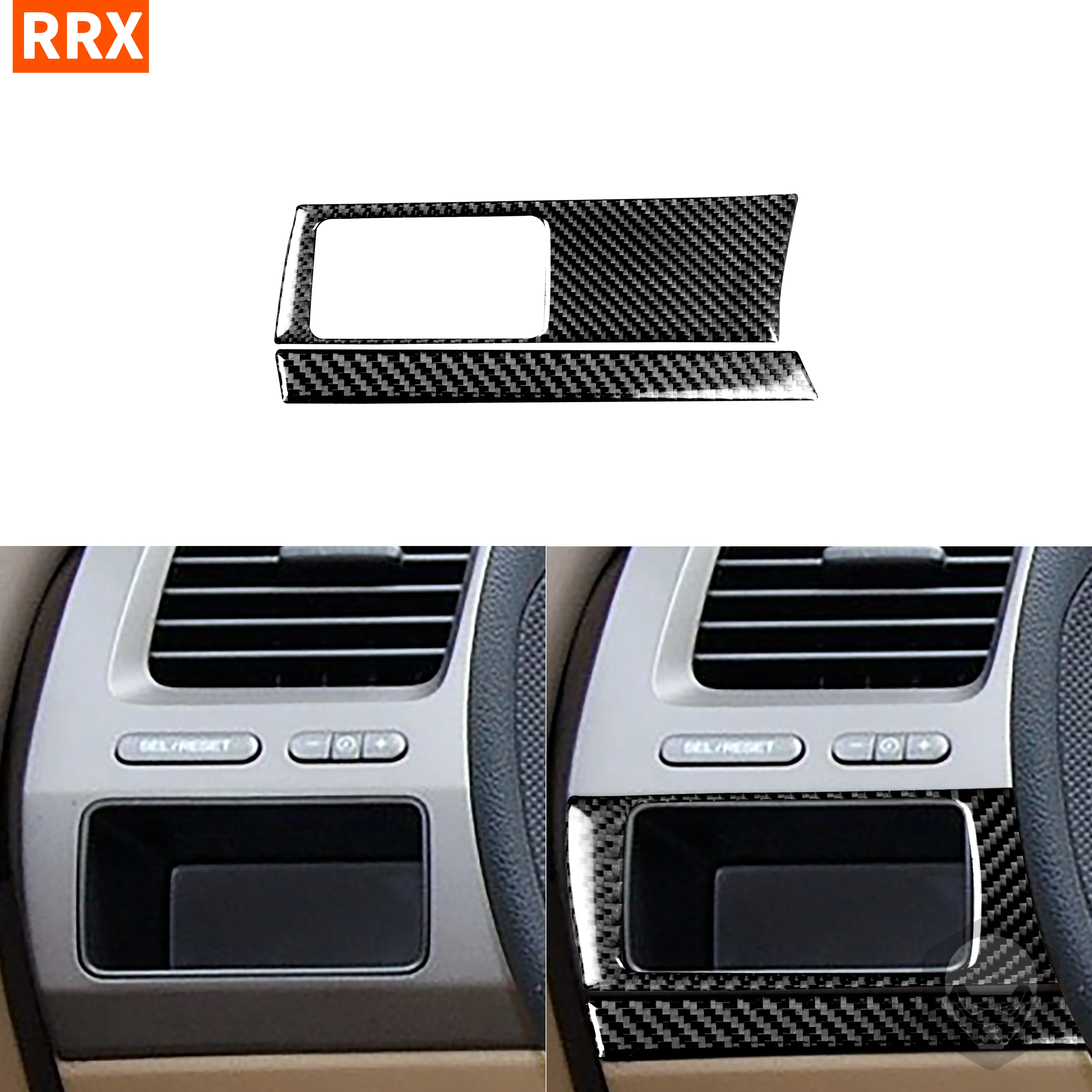 

For Honda Civic 8 Gen 2006-2011 Black Carbon Fiber Stickers Headlight Switch Buttons Cover Trim Car Styling Accessorie