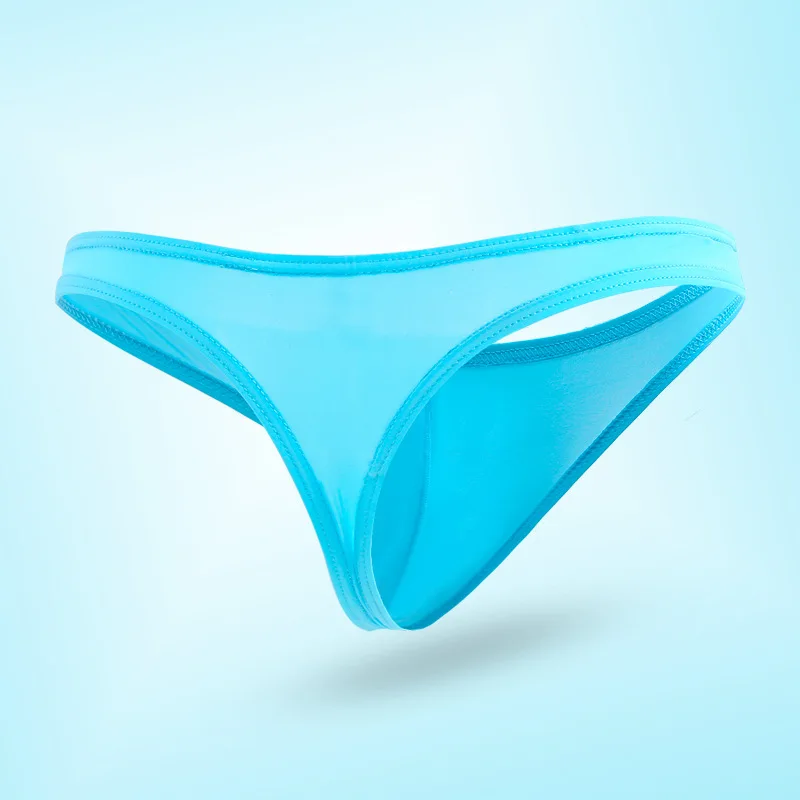 6 цветов сексуальные мужские g стринги Нескользящие ice silk cueca брендовые прозрачные