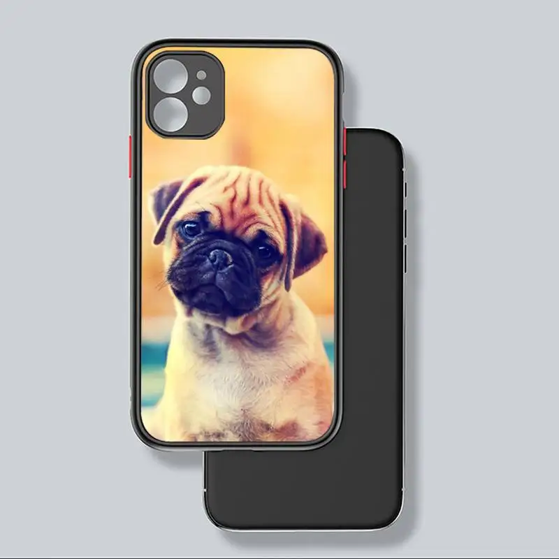 

Pug French Bulldog Phone Case For iphone 12 11 8 7 plus mini x xs xr pro max matte transparent cover