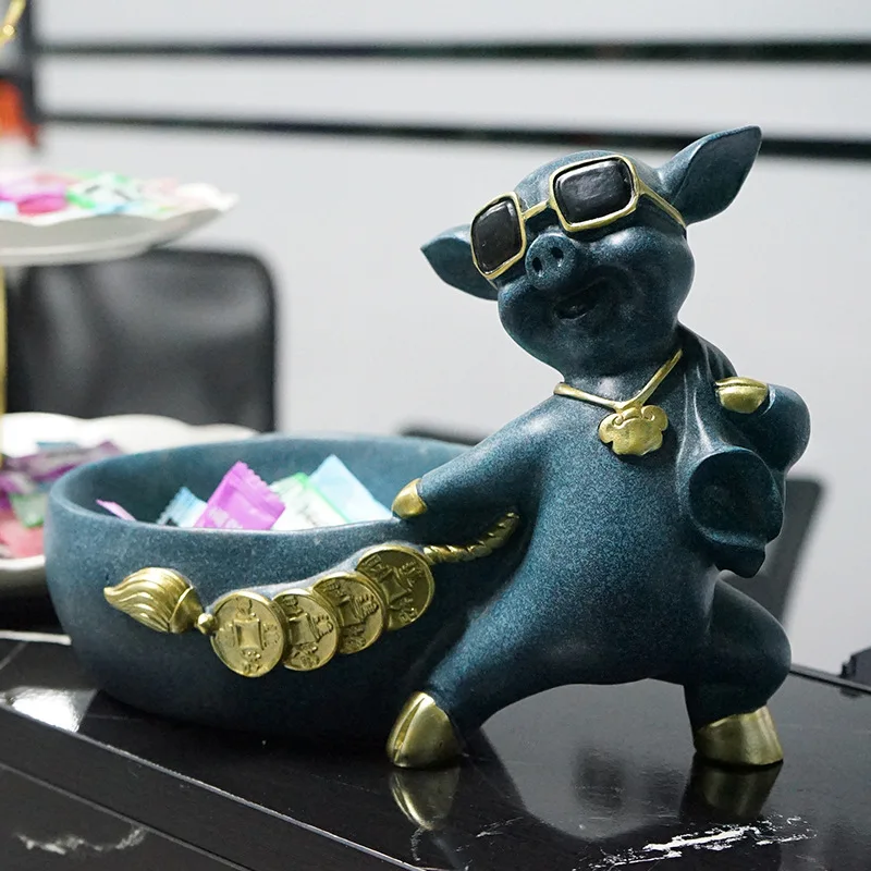 

Lucky pig ornaments entrance key storage ornaments creative home accessories cute cute pet desktop resin crafts