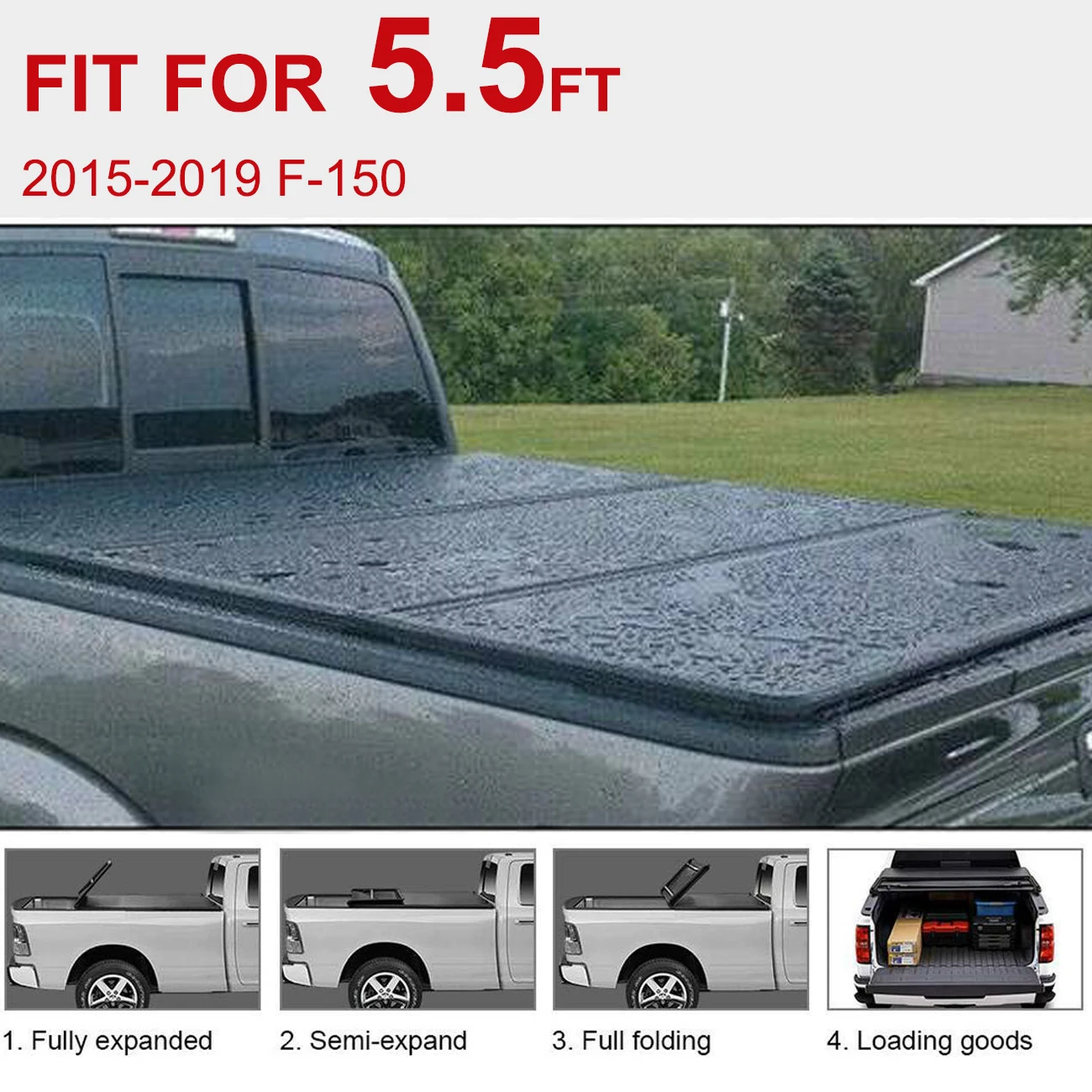 Samger Tonneau Чехол Регулируемый мягкий три раза Грузовик Обложка для Ford F150 2015 19 5 ''короткая кровать| |