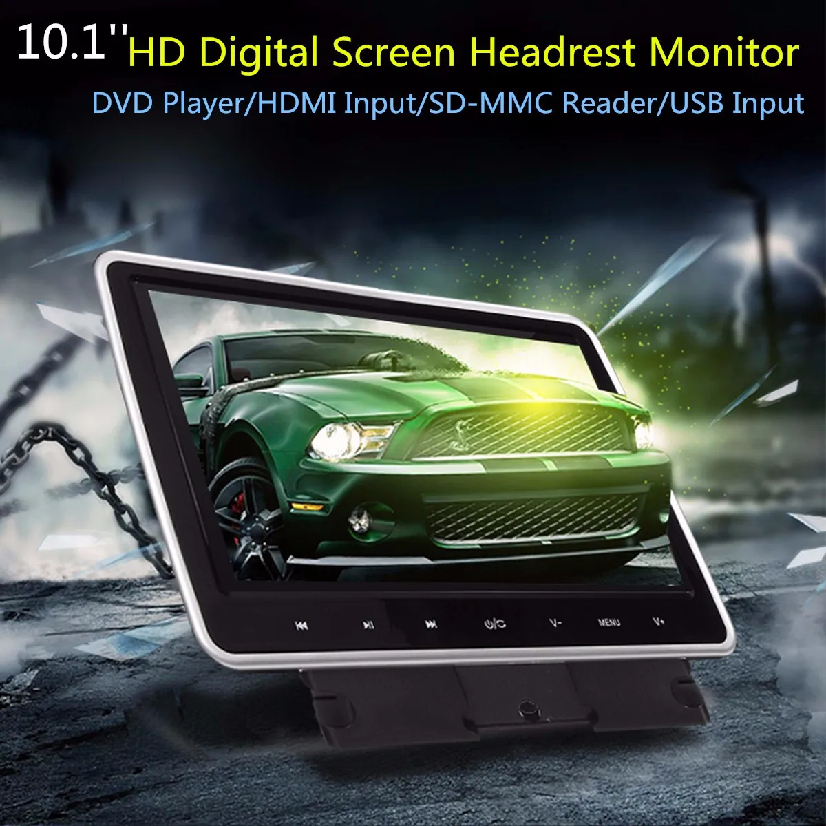 10 дюймовый монитор для подголовника автомобиля 1024*600 DVD плеер с USB/SD/HDMI/FM игровой