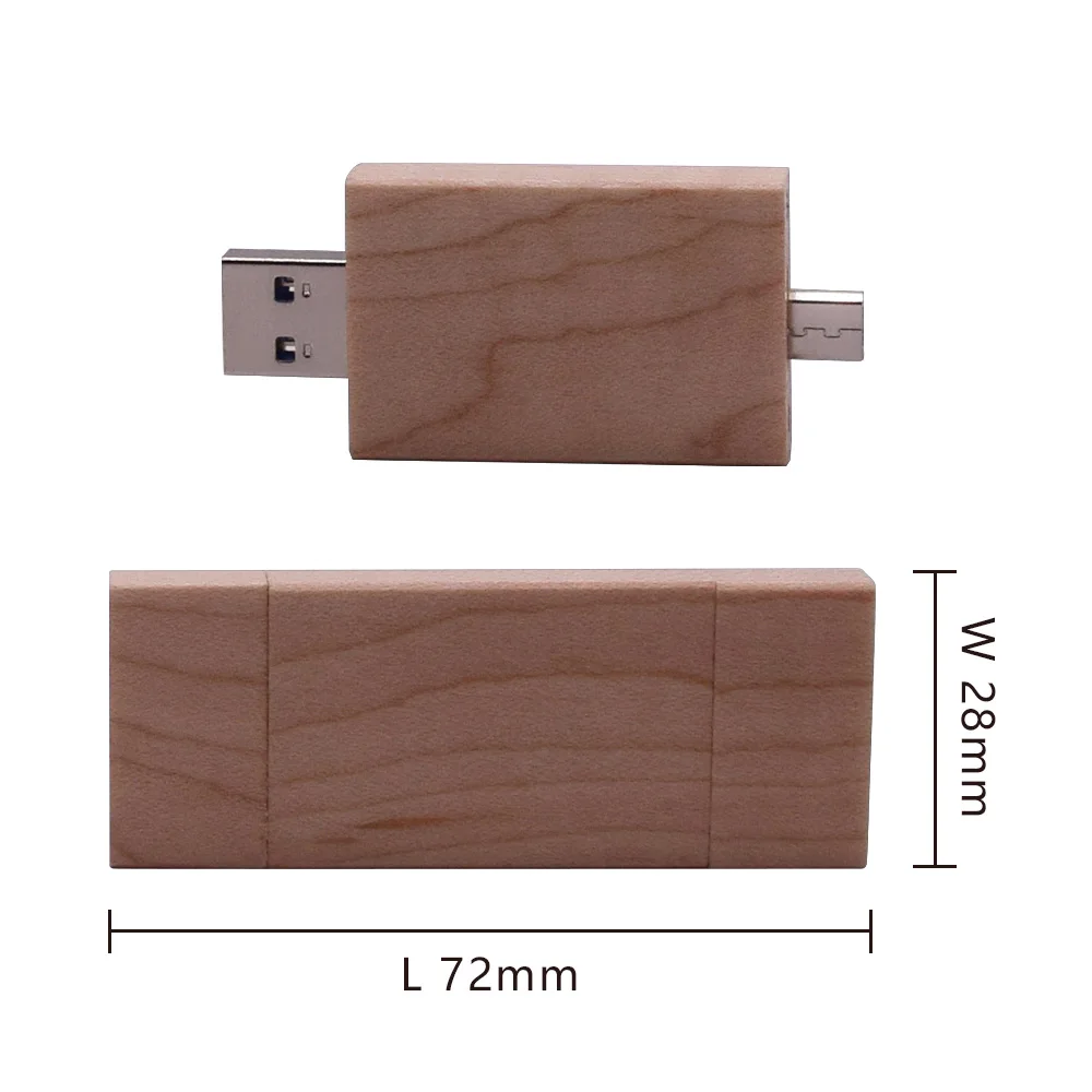 Деревянный OTG USB флеш накопитель 128 ГБ 64 32 16 8 двойной карта памяти для свадебных