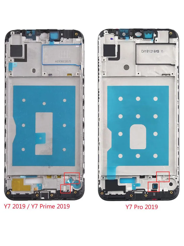 

For Huawei Y7 2019 Y7 Prime 2019 Battery Back Cover + LCD Front Frame Housing Y7 Pro 2019 With Sim Card Tray+Camera Glass Lens