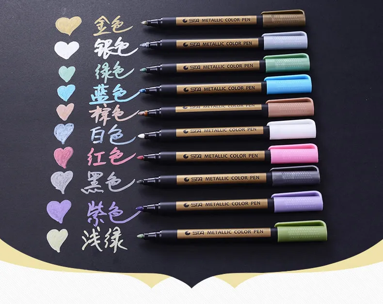 

Color Metal Paint Marker Pen Water-based Paint Pen Marker Pen DIY Photo Album Hand Account Pen Colors Paint Pens