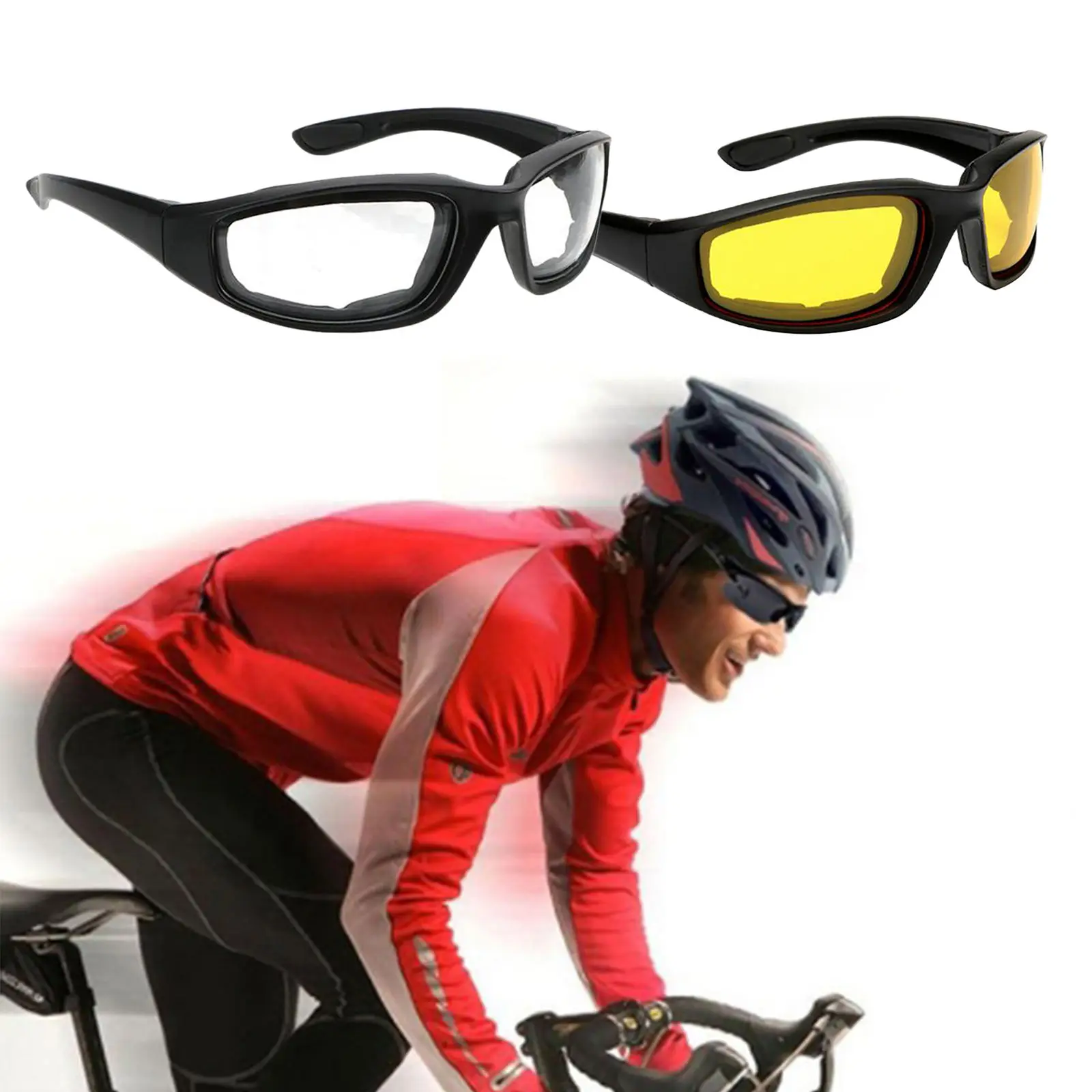 

2 пары гибких противотуманных мотоциклетных очков UV400 для спорта на открытом воздухе