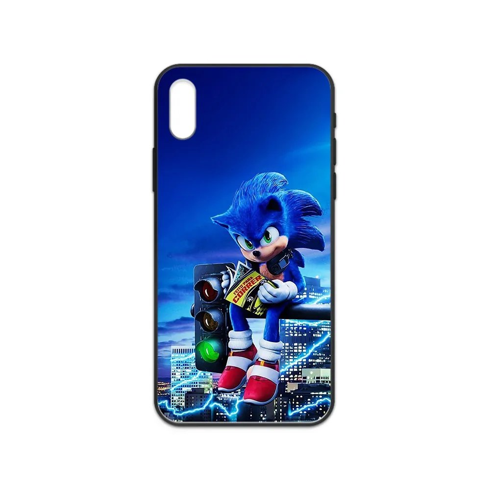 Серия Sonic the Hedgehog Модный чехол Etui черный для телефона iphone 4 4s 5 5S SE 5C 6 6S 7 8 plus X XS XR 11 PRO