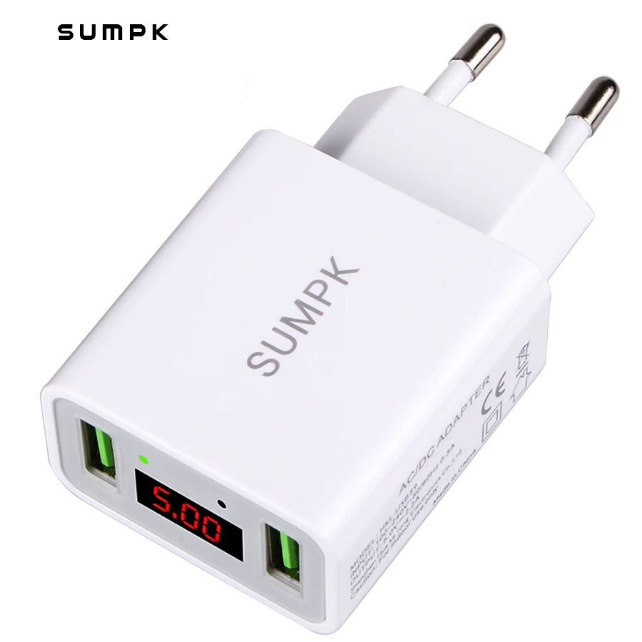 Зарядное устройство для сотового телефона SUMPK с USB разъемом 5 В 2 А|Зарядные
