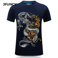 jfuncy dragon tiger 3d tshirt men graphic t shirts summer short sleeve streetwear male tee top cotton casual gothic man clothes