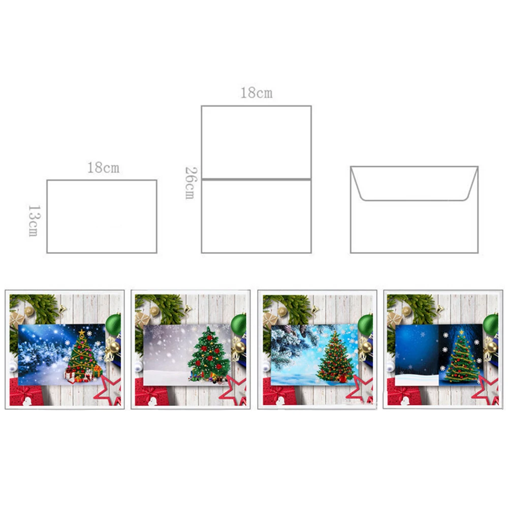 

Greeting Diamond Painting Card Birthday Xmas Kit 4pcs 5D Useful Durable