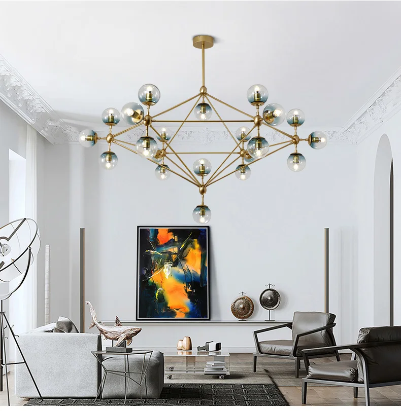 Подвесная лампа светодиодная золотая круглая | Лампы и освещение