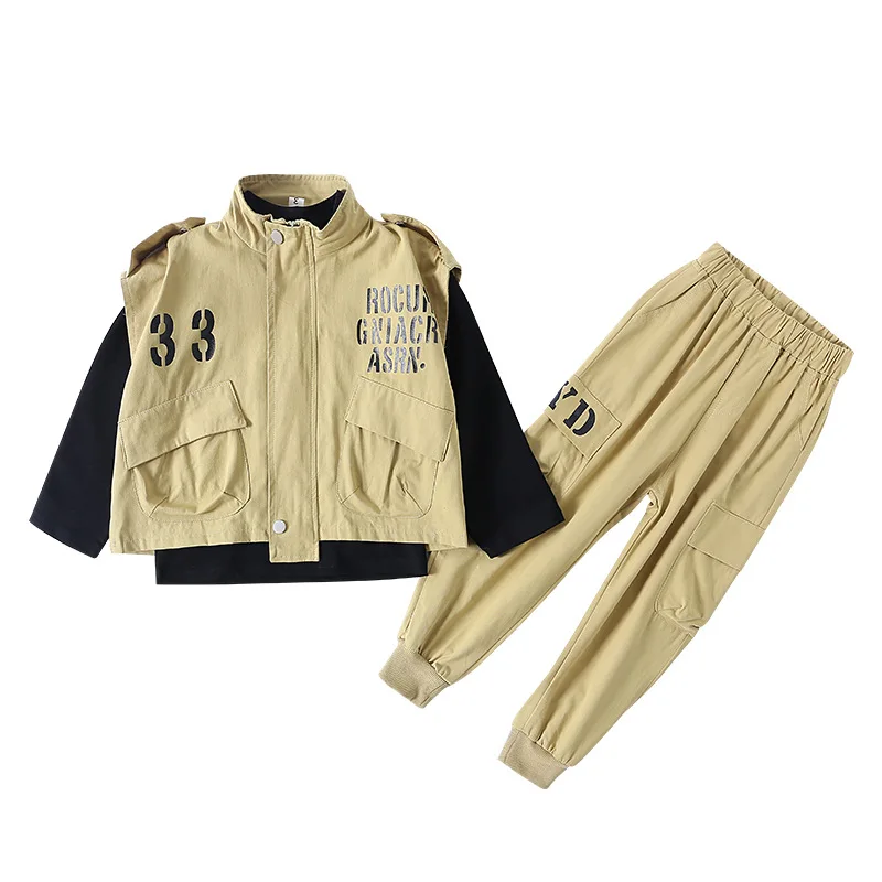 

Fashion Spring Autumn Boys Clothing SuitsSweatshirts+ Pants+ Vest 3pcs/Set Kids Jacket Tops Teenager Sport Costume Outfits Tra