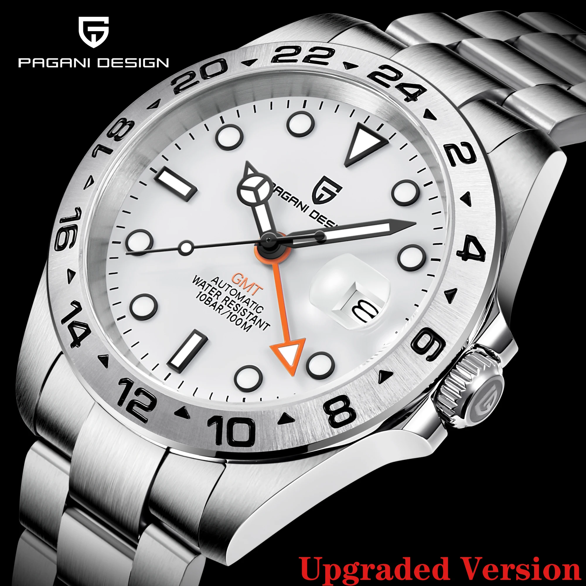 

2021 PAGANI Design New Men's Automatic Mechanical Watches GMT Watch 42mm Sapphire Stainless Steel Waterproof Watch Reloj Hombre