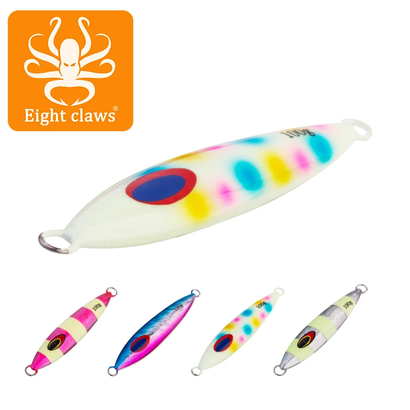 

EIGHT CLAWS 100G 120G 150G Metal Spoon Lure Artificial Bait Shore Slow Jigging Long Casting Hard Lead Bass Fishing Tackle