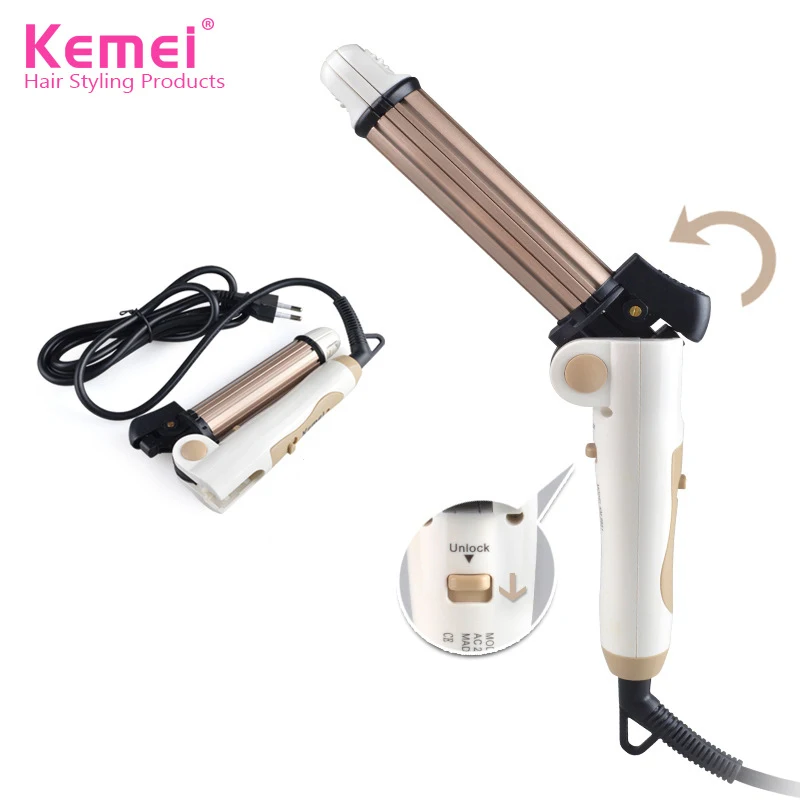 Kemei Km-8851 выпрямитель для волос 3 в 1 складной бигуди мини Электрический