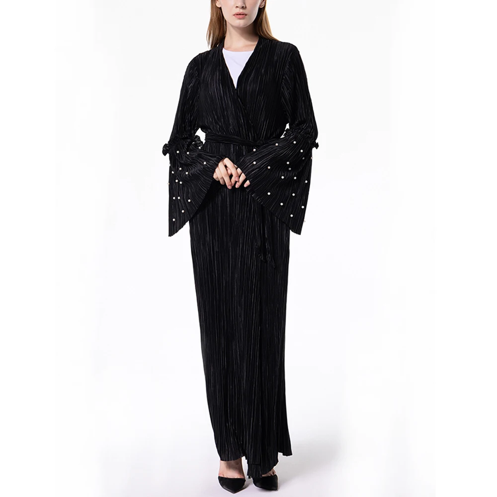 Элегантное Длинное платье больших размеров модное Плиссированное длинное