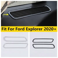 rear third row window edge air condition outlet vent frame cover trim carbon fiber matte interior for ford explorer 2020 2022