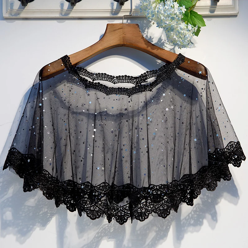 Свадебная накидка с блестками черное болеро короткое Болеро для невесты женское