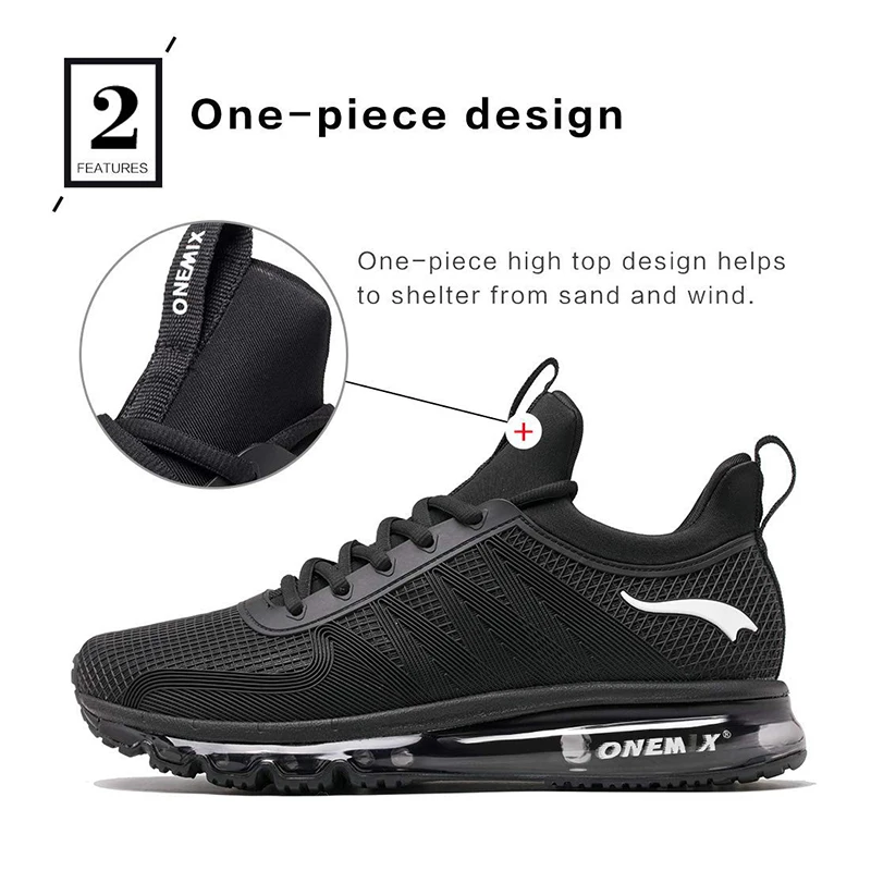 ONEMIX High Top Running Shoes For Men Shock Absorption Sport Height Increased Air Cushion Sneakers Outdoor Walking Jogging Shoes