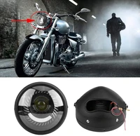 universal for 12v motorcycles bikes 6 5 inch led headlight highlow beam spiral white side mount bracket for honda