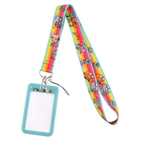 dz2546 cartoon anime lanyard for keys chain id card cover pass mobile phone badge holder key ring neck straps accessories gifts