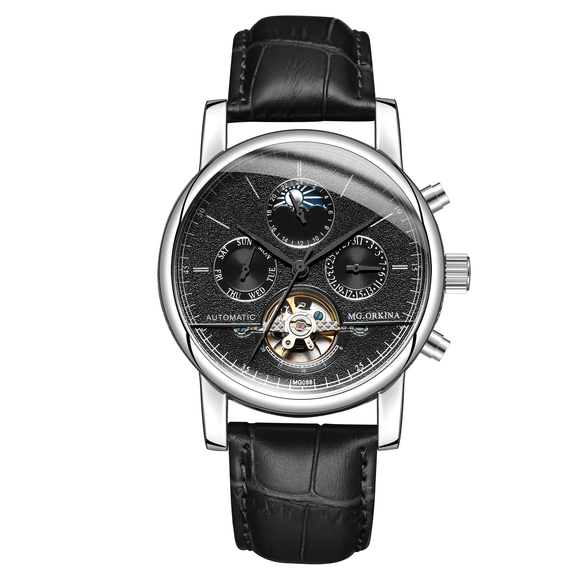 MG ORKINA Автоматические Мужские часы с самообмоткой Moon Phase наручные часы tourbillon механические наручные часы montre homme reloj hombre