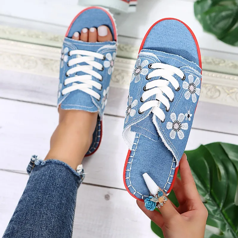 

Women Sandals 2021 Fashion Woman Lacing Slippers Platform Soft Shoes Ladies Summer Slides Set of Feet Flip Flops Plus Size 35~43