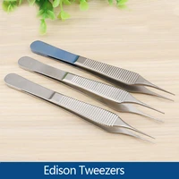 2019 stainless steel double eyelid surgery tweezers fine plastic tine toothed gold handle fat licking hook tools