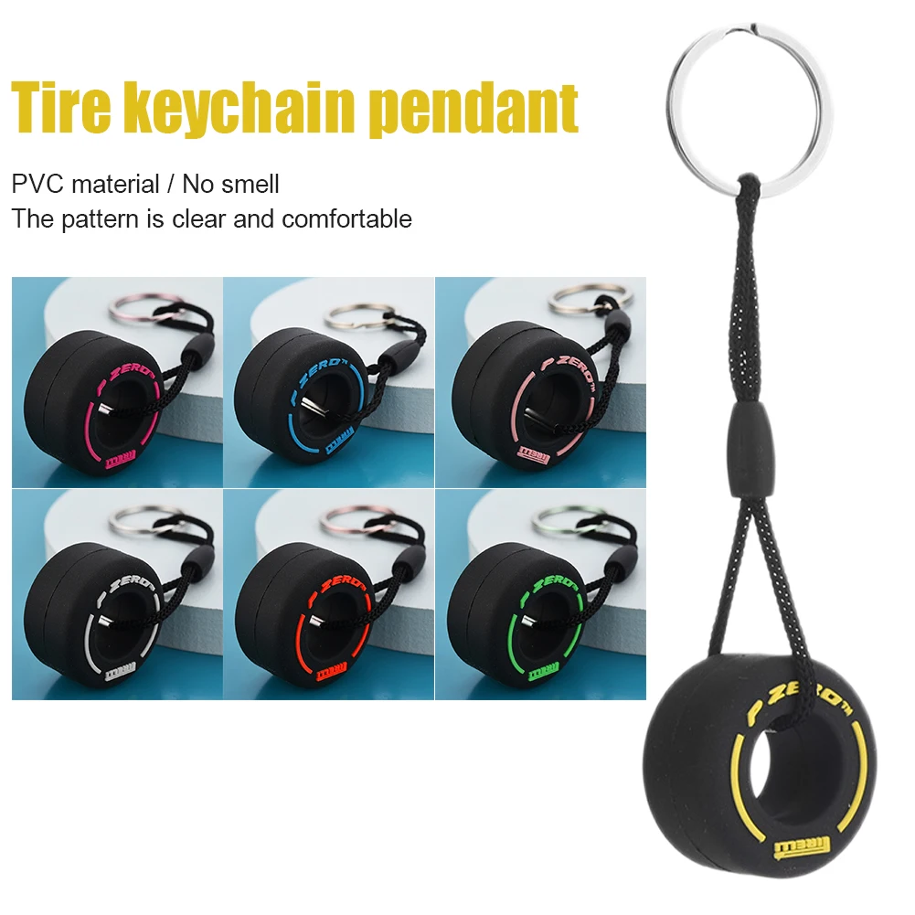

PVC Soft Rubber Tire Keychain Mini Small Tire Pendant Car Decoration Schoolbag Backpack Pendant Men Women Gift