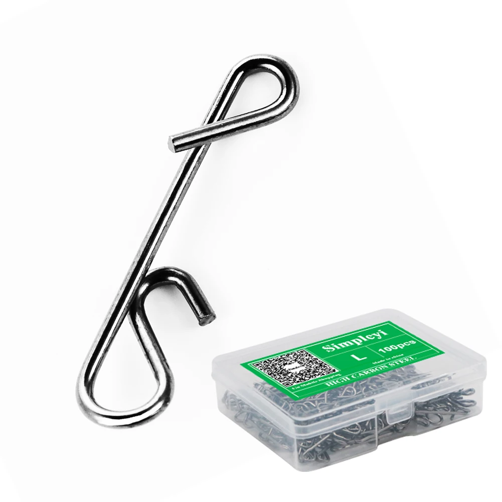 100pcs/box Stainless Fishing Box Fishing Connector Barrel Swivel Accessories Snap Pin Tackle Tool Lure Kit Goods For Fishing