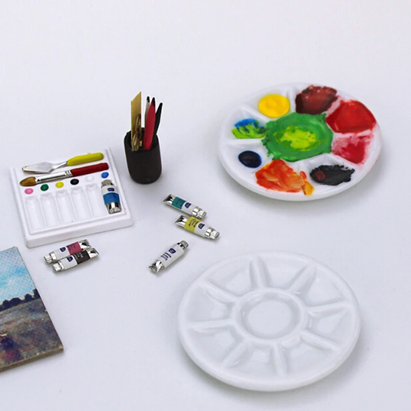 

1Pc Dollhouse Miniature Accessories Mini Pigment Ceramic Disk Model Doll house Accessories Toys Baby Gift