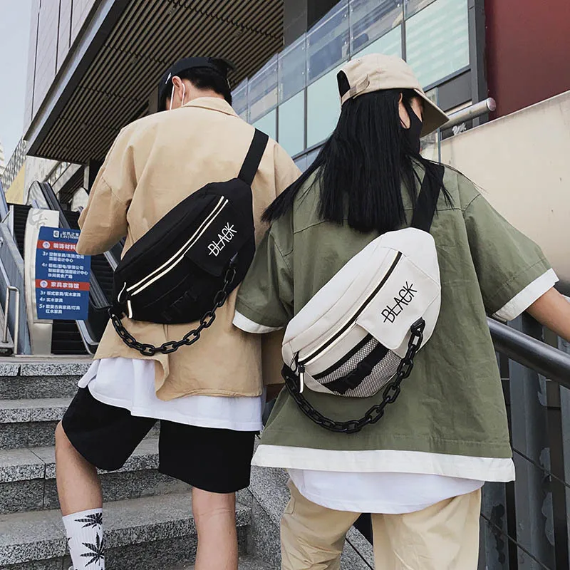 

Large Capacity Waist Bag Canvas Fanny Pack For Men Unisex Belt Bag Multi-Functional Chest Bags Hip Hop Tooling Banana Waist Pack