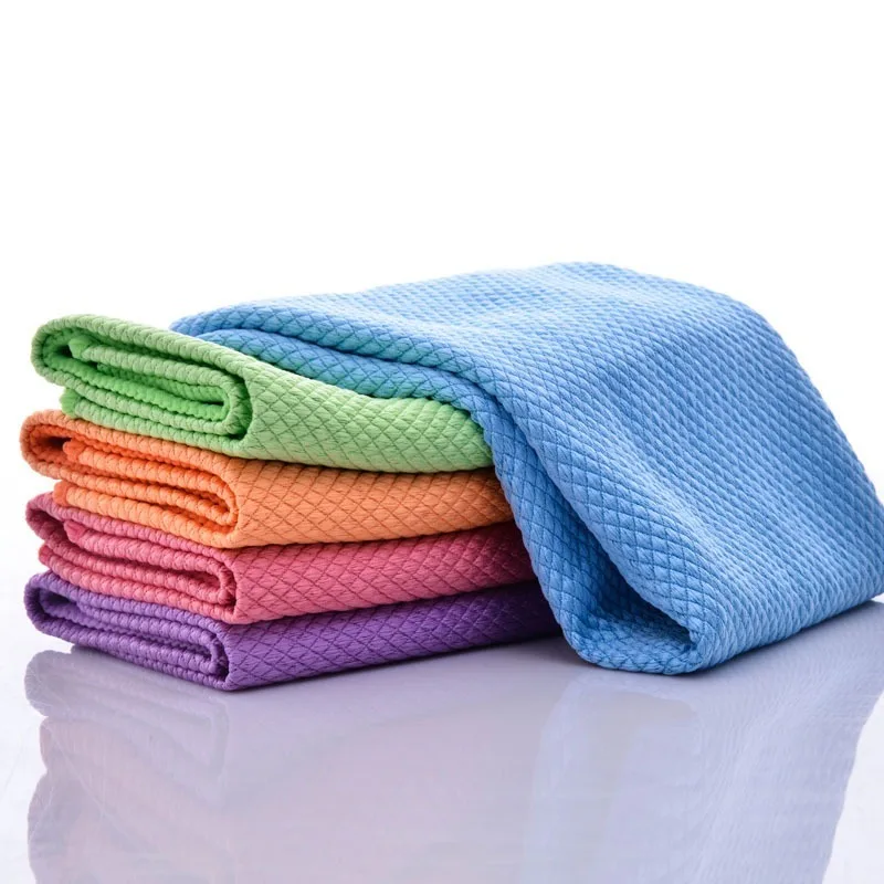 

30*40cm Car Auto Microfiber Cleaning Towel Absorbable Glass Kitchen Cleaning Cloth Wipes Table Window Car Dish Towel Rag