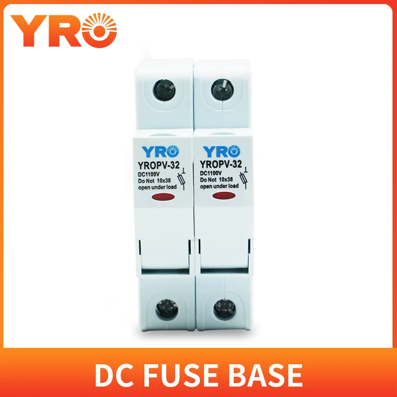 

DC 2P 1100V LED Fuse Holder for Solar PV System Protection Fusible 10x38MM gPV PV Solar Fuse YROPV-32