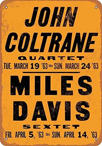 

Vintage Look Tin Metal Sign 8 x 12inch - 1963 John Coltrane & Miles Davis in LA