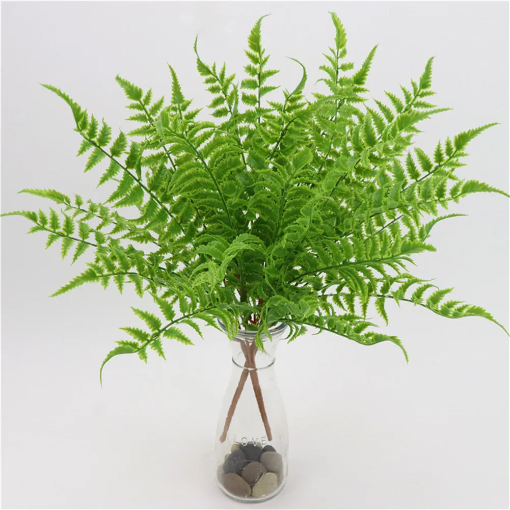 

10pc Branches Artificial Boston Fern Bouquet Plastic Artificial Silk Green Plants Fake Leaves Craft Fake Foliage Home Decoration