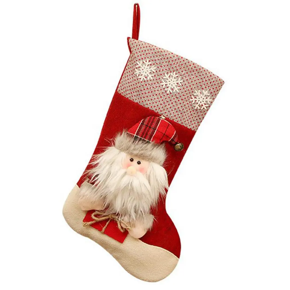 

Рождественские чулки для всей семьи, рождественские украшения, большой яркий подарок, мешок для конфет, рождественские украшения для дома, ...