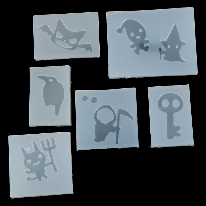 1 шт. зеркальная силиконовая форма Хэллоуин череп летучая мышь призрак ручная