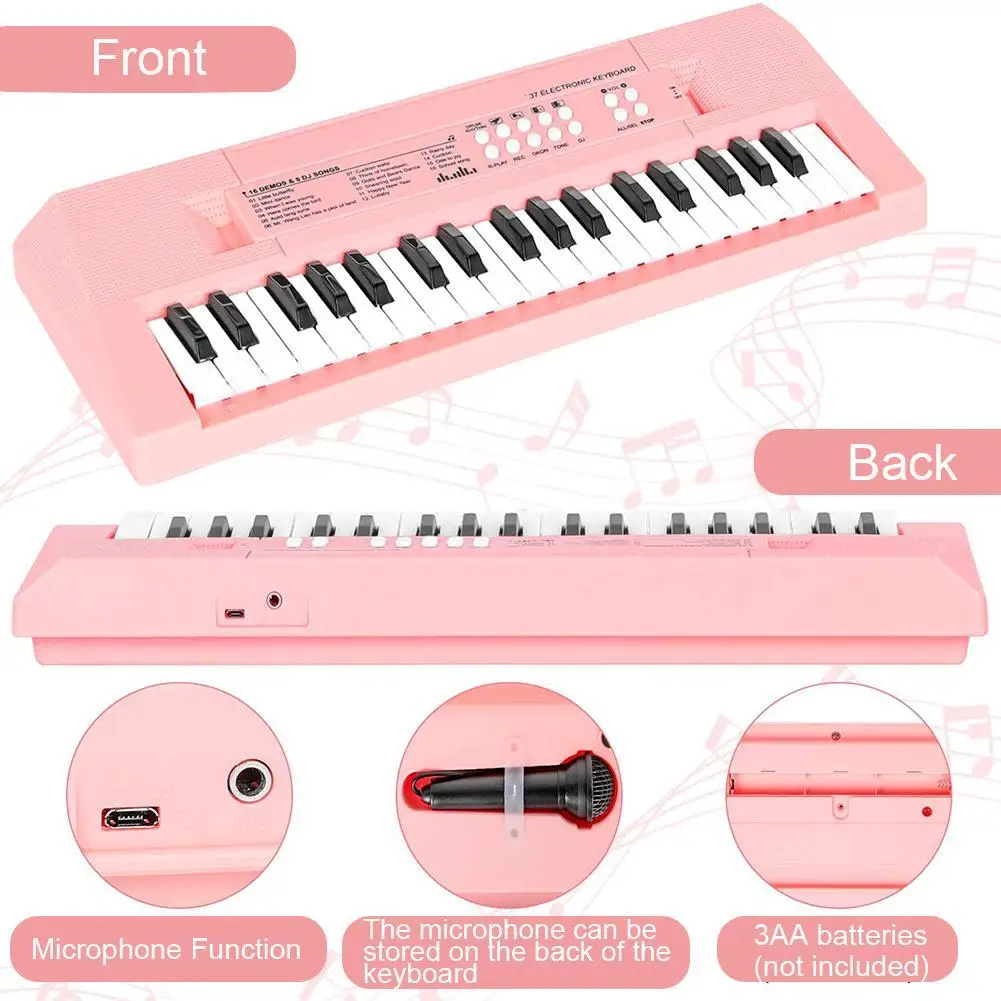 

37-key Color Children's Electronic Keyboard Piano With Microphone Children's Gifts Children's Music Enlightenment