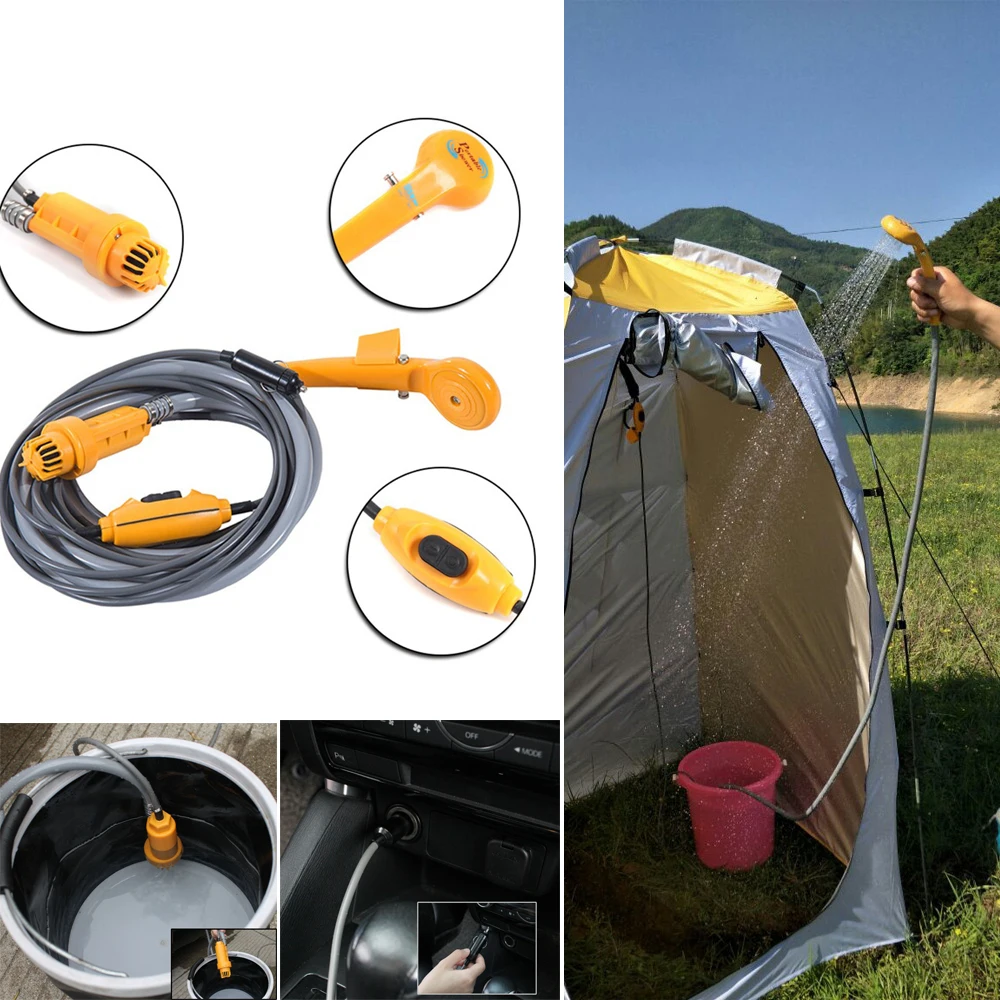 

12V Car Plug Outdoor Portable Vehicle-Mounted Shower Kit for Camping Travel