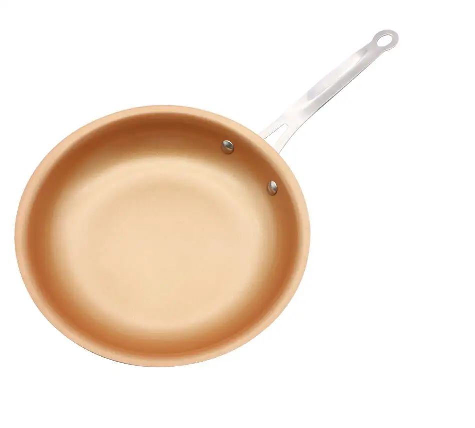 8/10/12 дюймов с антипригарным покрытием Медная сковорода для жарки Сковорода гриль