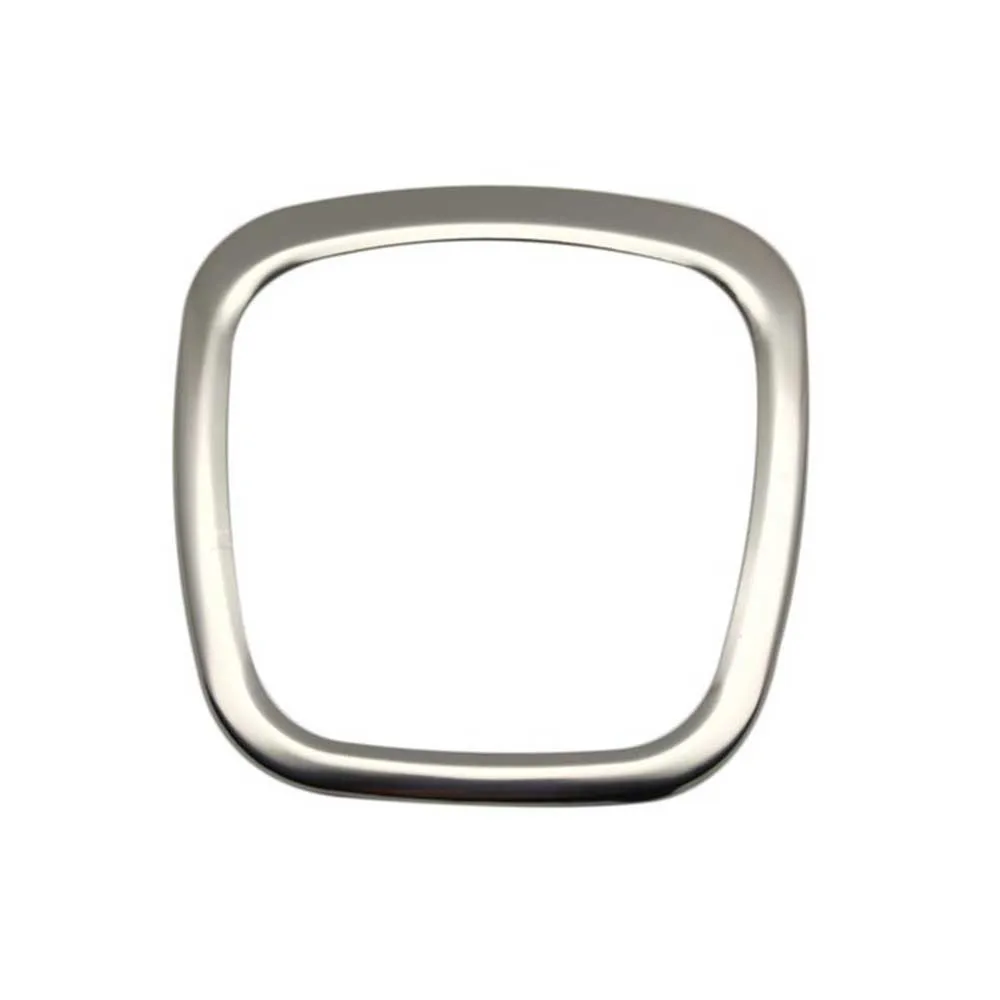 

1pcs Square Steering Wheel Sticker Silver Aluminum Alloy Finish Interior