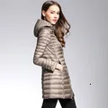 Женское пальто, 90% белый утиный пух, длинная куртка, Женское пальто, ультра тонкий светильник, одноцветные куртки, зимнее пальто, портативные модные парки