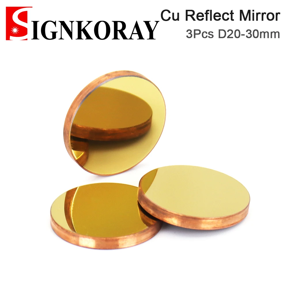 

SignKoray 3 шт. Cu отражающее зеркало диаметром 20 25 30 мм медное Co2 Лазерное отражающее зеркало для CO2 лазерной гравировальной машины