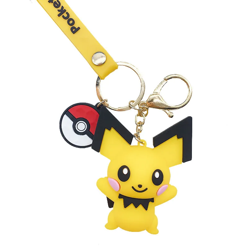 

Genuine Pokemones Action Figure Pikachu Keychain Pokemones Car Keychain Squirtle Psyduck Keychain Model