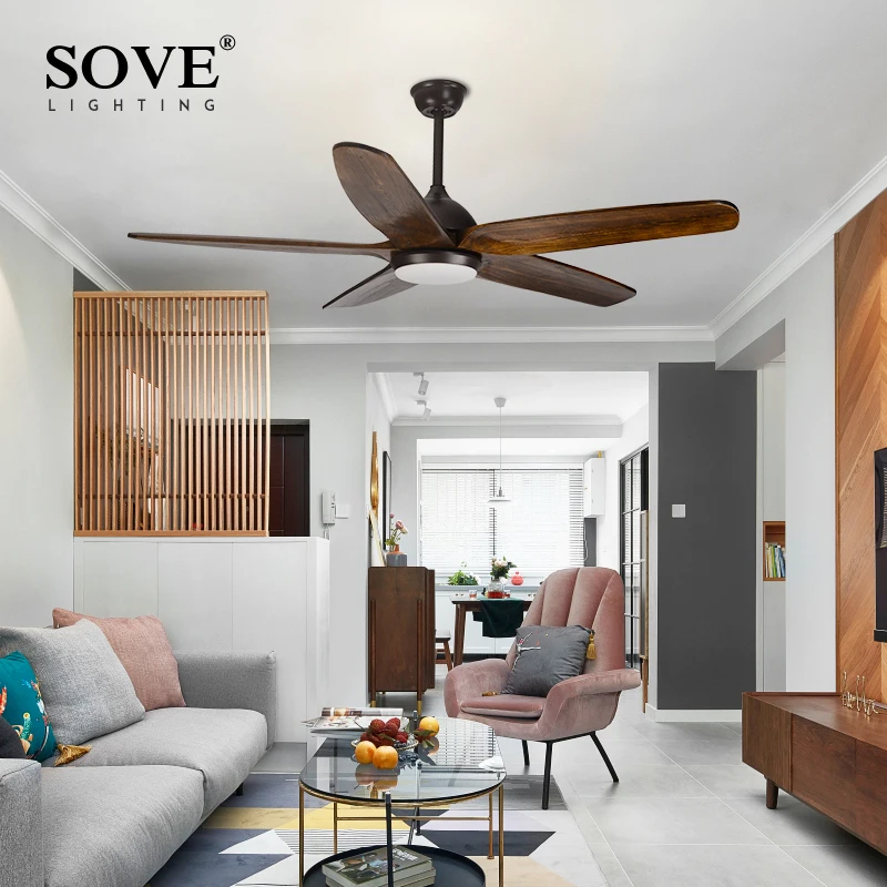 Деревянные потолочные вентиляторы с 5 лезвиями из твердой древесины 60 дюймов