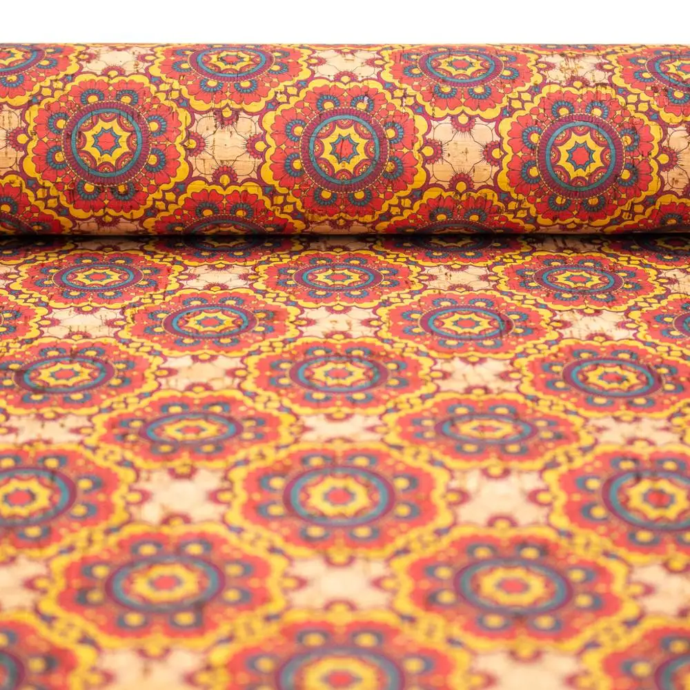 Натуральный пробковый материал португальский цветочный узор COF 277|Ювелирная